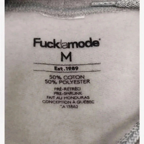 Fucklamode NWT Grey  Pullover Hoodie Size Medium - Picture 8 of 9